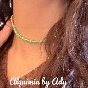 Alquimia Vibrant Green and Gold Necklace